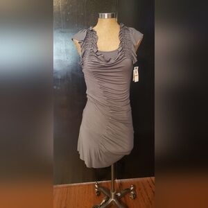 Jessica Simpson Gray Ruched Mini Dress